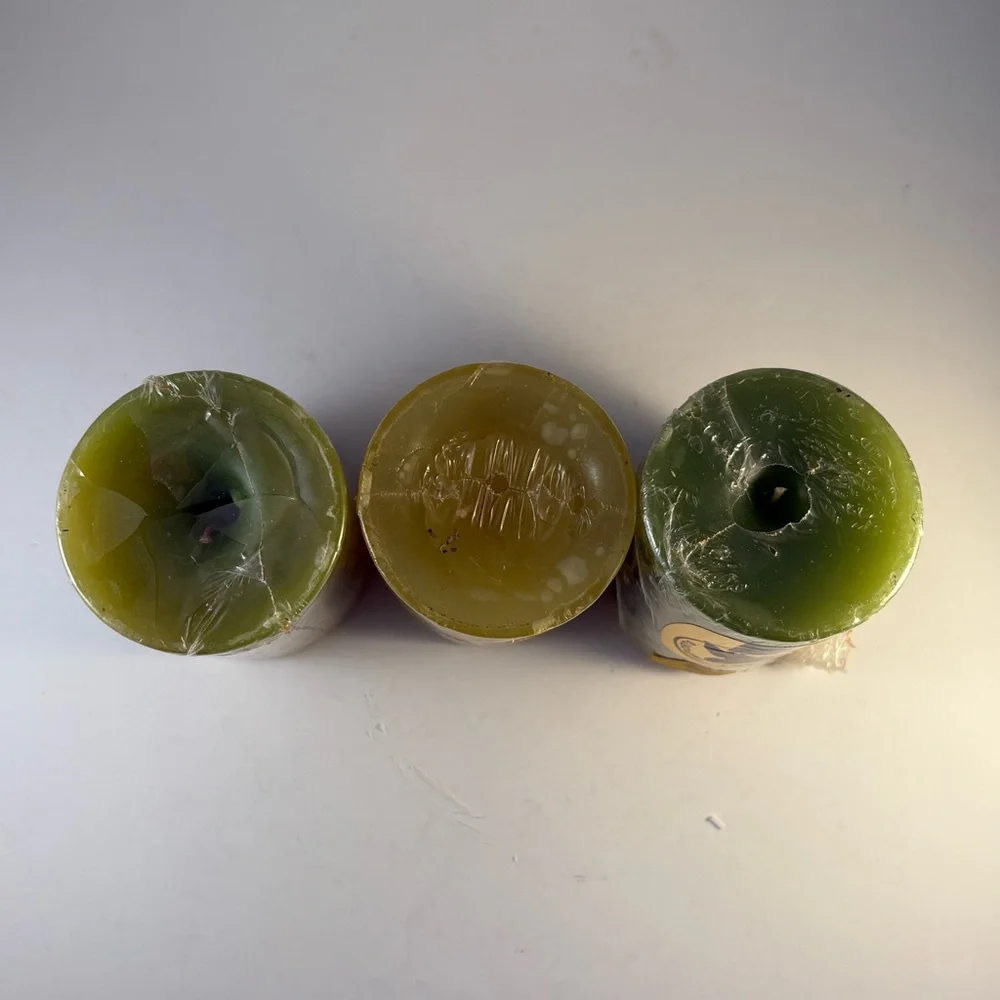 Lot 3 Pier 1 One Pillar Candles Green Yell 3